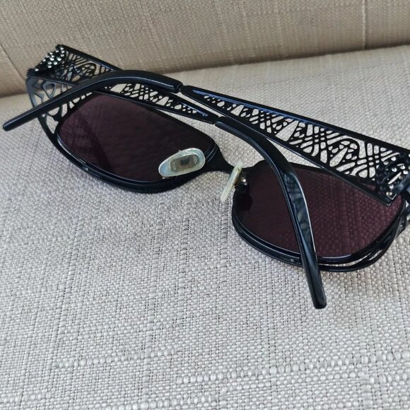 ST Mortiz Women Glasses/Sunglasses EBONY Frame Black Tone Metal Eyeglasses 135 - Picture 4 of 12